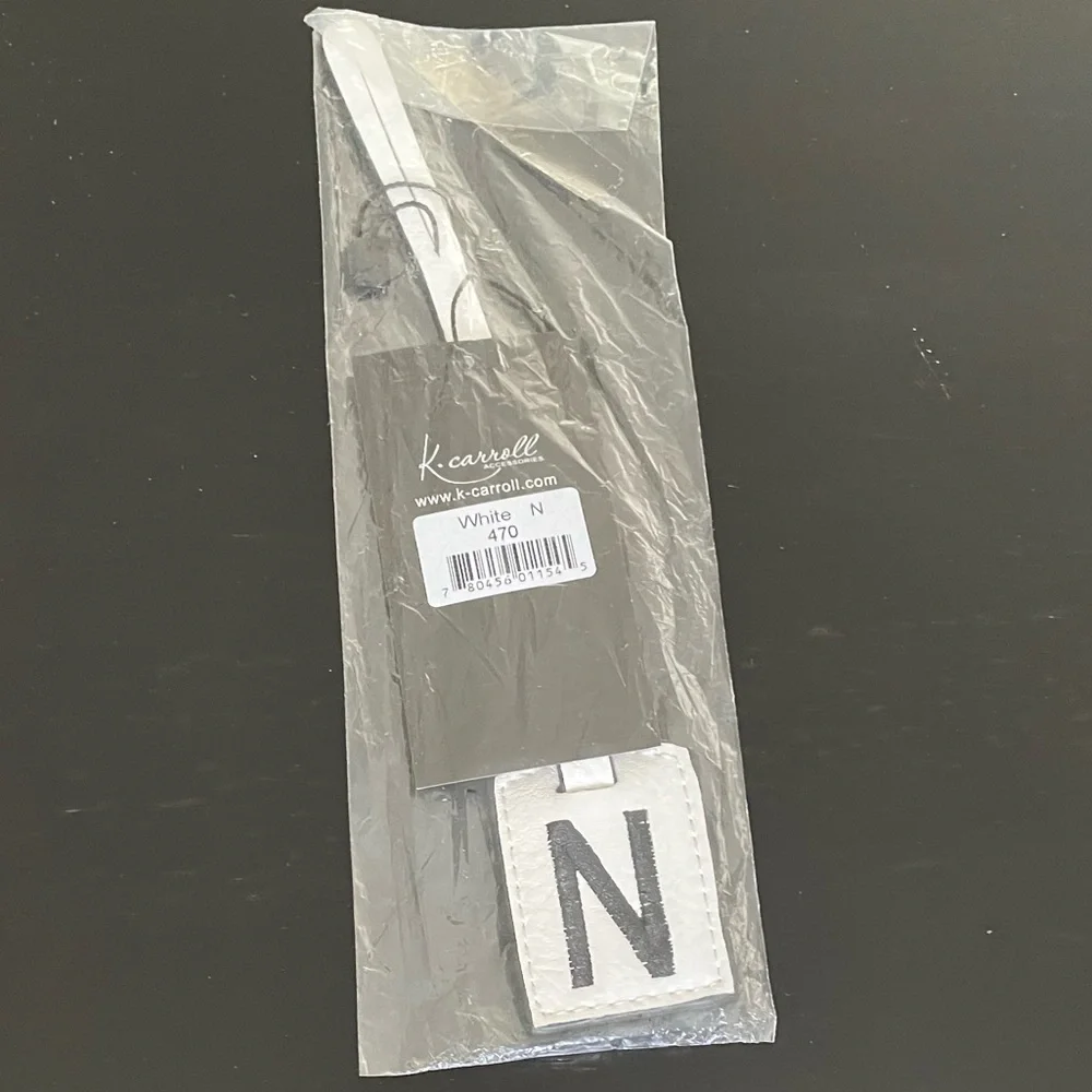 NWT “K•Carroll” Bag Tag, Monogram Letter 